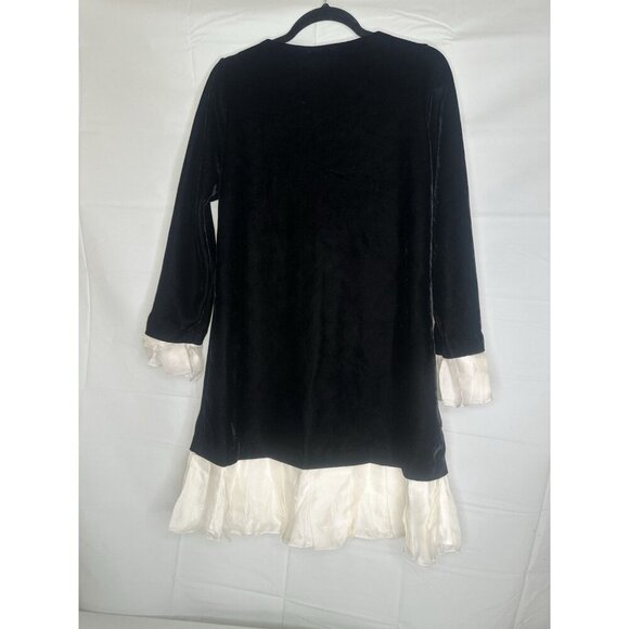 MONNALISA Black Velvet Long Sleeve PARTY DRESS Size Women’s Medium ITALY $382 - Picture 2 of 12